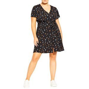 City Chic Serene Ditsy Floral Fit & Flare Dress NWT size 24